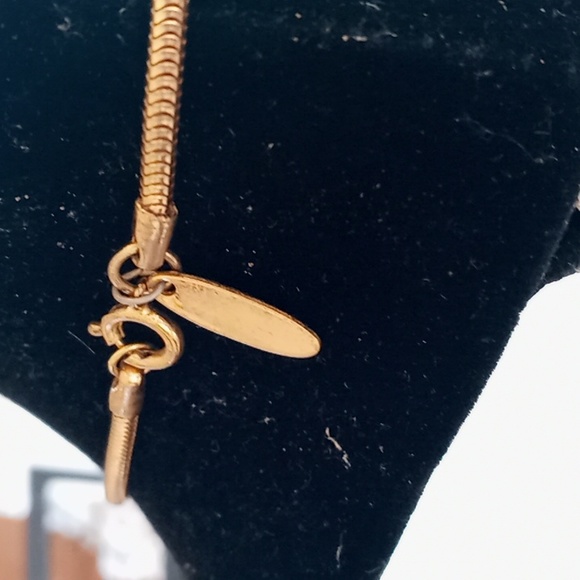 Whiting & Davis mother of pearl pendant + chain - Picture 3 of 4